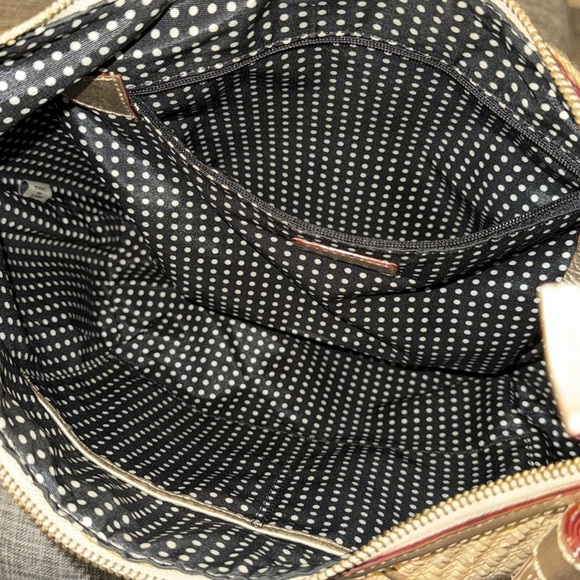 Kate Spade Bag Rattan Straw Tan Gold Hobo - Picture 10 of 17